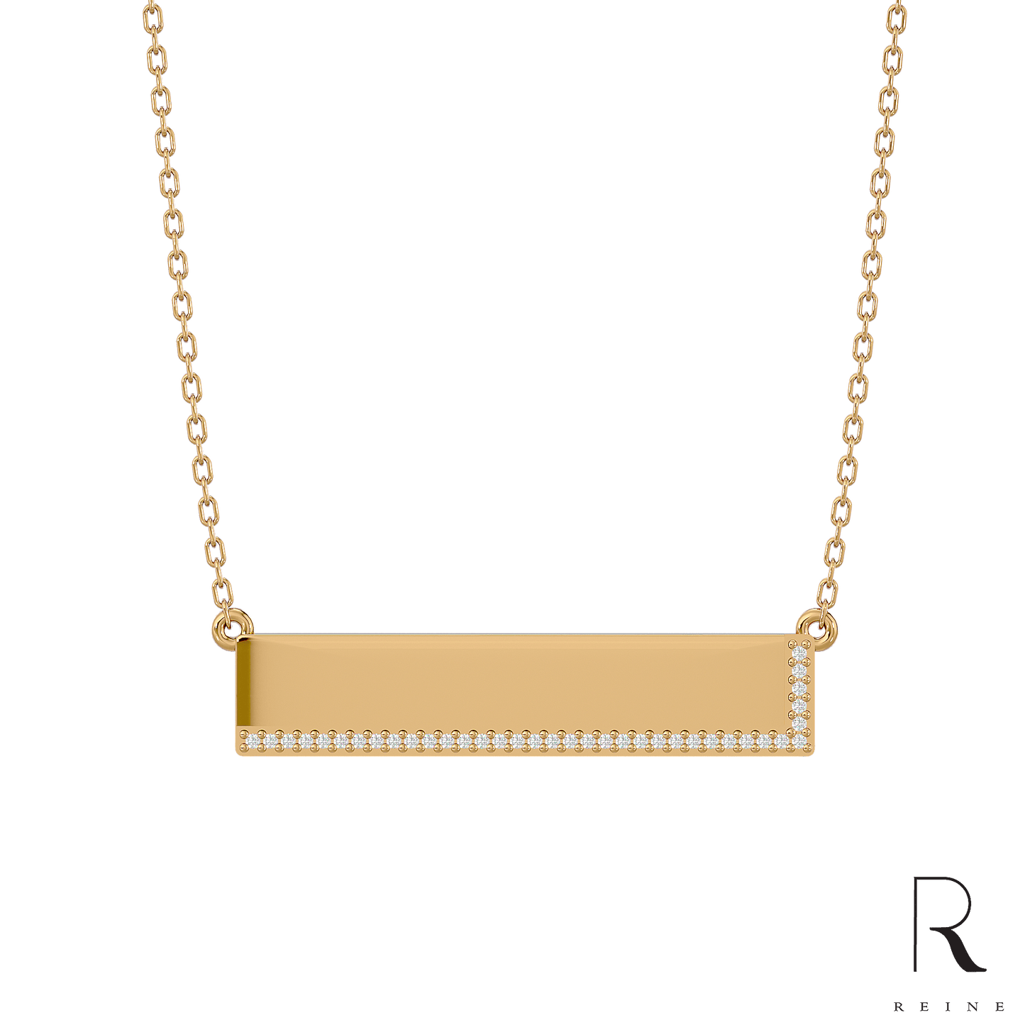 Custom sparkle signature pendant - Reine