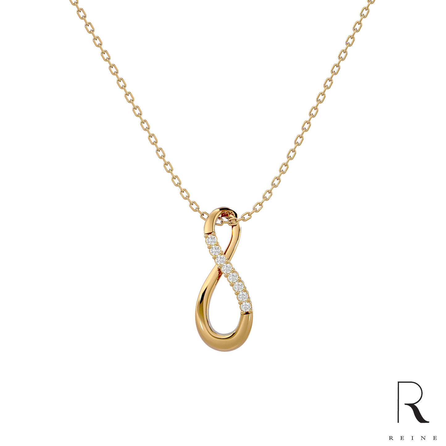Celestial diamond infinity necklace