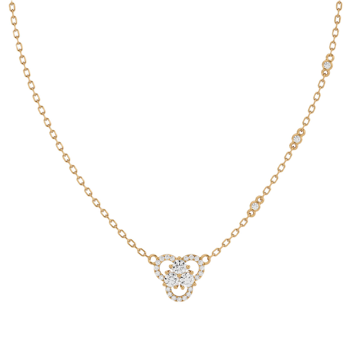 Elegant gold necklace with diamonds 