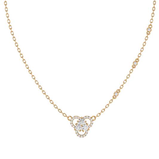 Elegant gold necklace with diamonds 