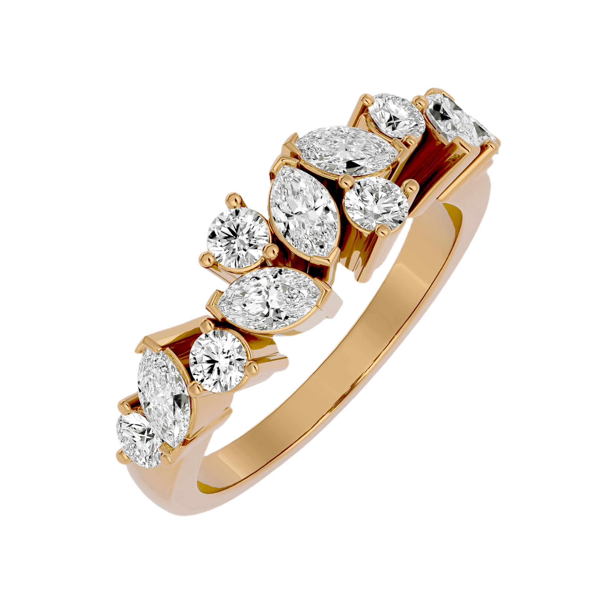 Elegant gold ring with dazzling diamonds, perfect for everyday luxury