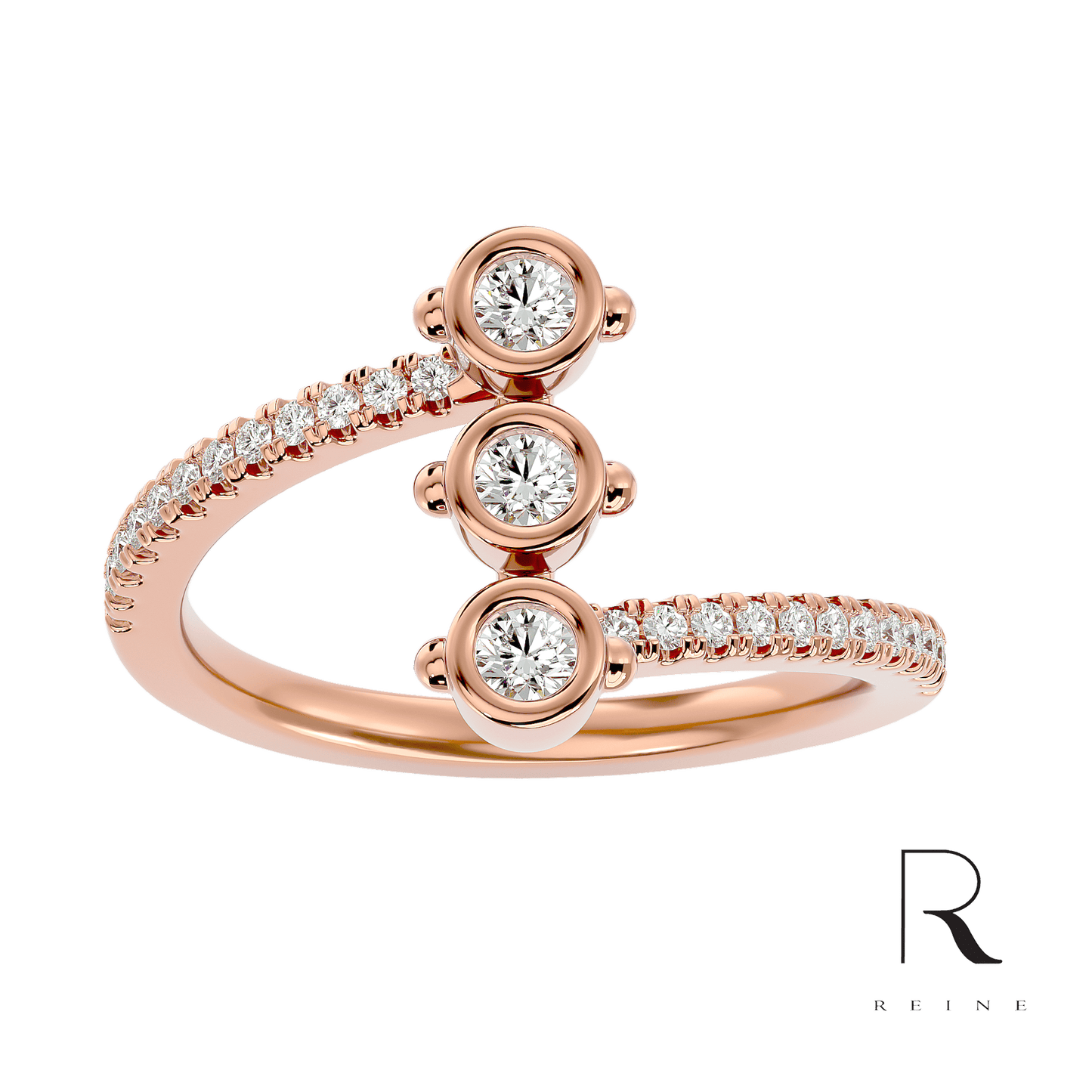 Rose gold diamonds ring