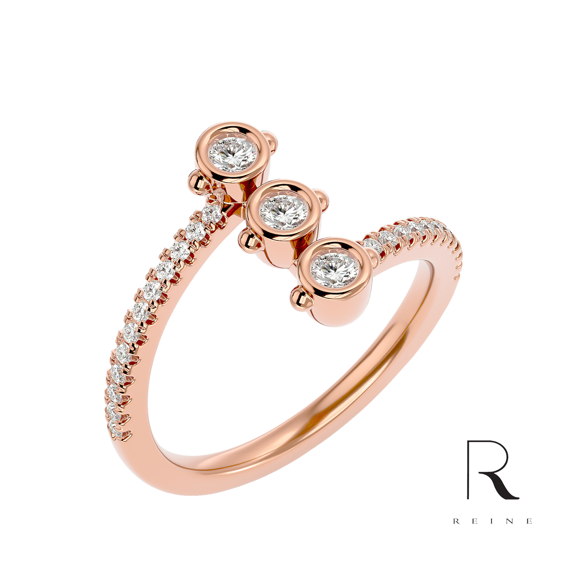 Rose gold diamonds ring
